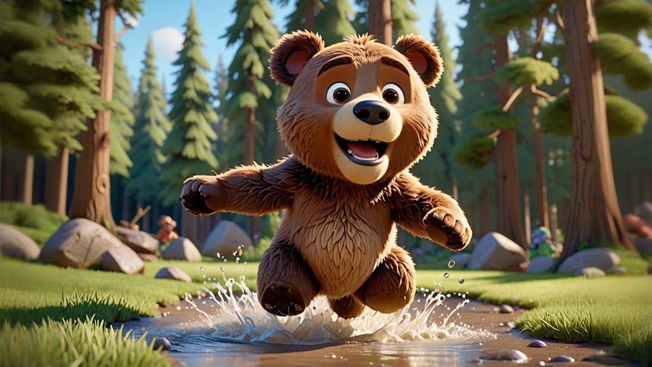 Bobby Bear Jumps in a Puddle | Fun Splashing Song for Kids | Nursery Rhymes and Learning Videos