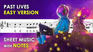 Past Lives | Sheet Music with Easy Notes for Recorder, Violin Beginners Tutorial | sapientdream