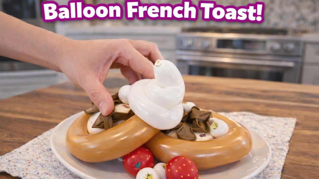 [🎈Balloon ASMR] Balloon French Toast | Satisfying Balloon Cooking - YouTube