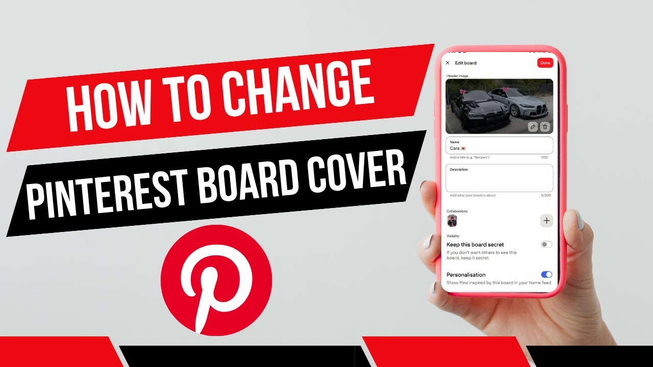 Как изменить обложку доски Pinterest