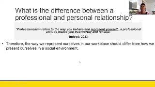 What is the difference between a professional and personal relationship?