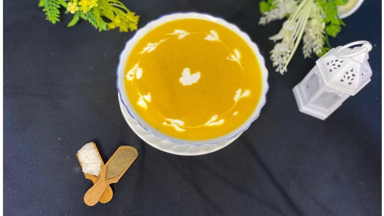 🛑شوربة القرع الأحمر أو اليقطين متشبعوش منها لذيذة😋 وصحية وسريعة التحضير 👌🏻