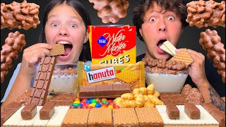 ASMR CRUNCHY CHOCOLATE DESSERTS (KITKAT, M&M'S, CHOCOLATE) MUKBANG EATING SOUNDS 먹방 Tati ASMR
