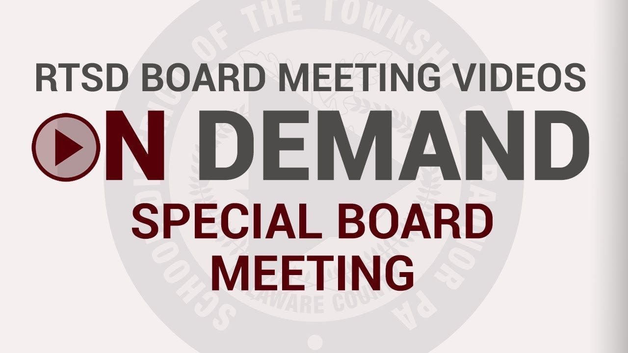 December 2, 2025 Special Board Meeting