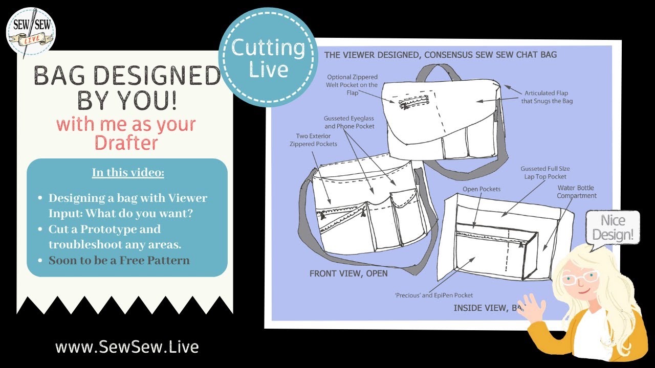 Cutting out the Bag Designed by YOU..by Sew Sew Live - YouTube