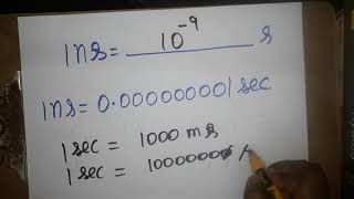 nanosecond to second