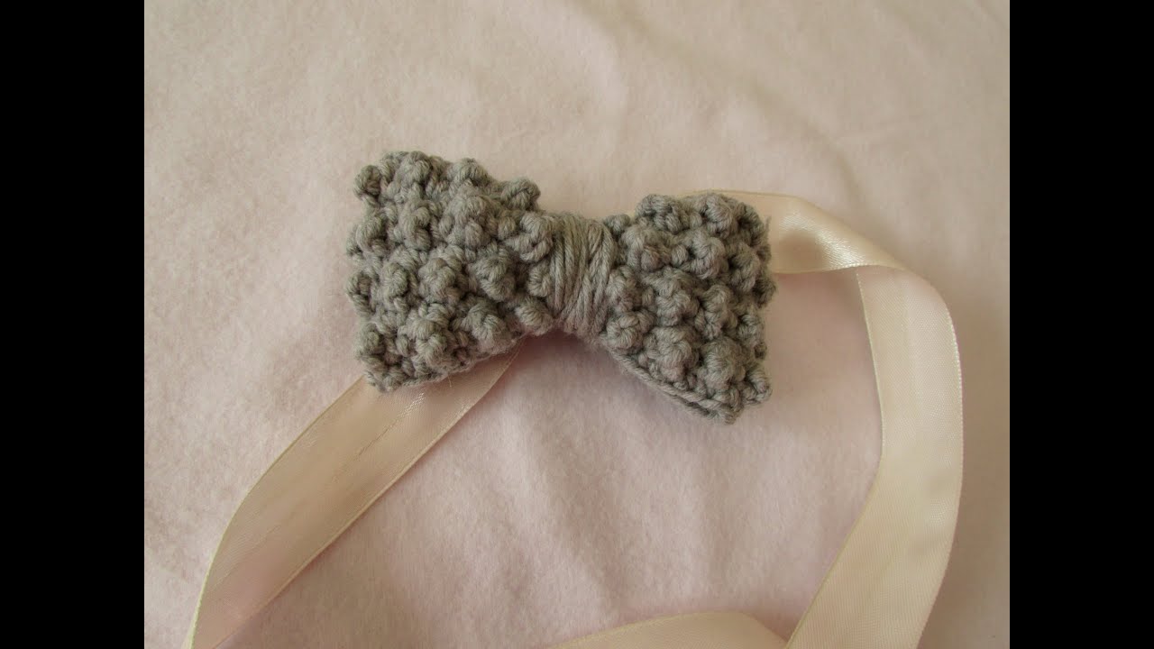 VERY EASY cute crochet bobble bow tutorial
