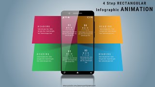 46.Create 4 Step Rectangular Infographic Animation|Powerpoint Animations|Mobile display Animation