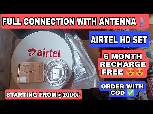 AIRTEL HD FULL CONNECTION , SETTOP BOX WITH ANTENNA FULL SET LATEST OFFER 🔥 6 month Recharge Free class=