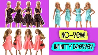 How to make clothes for Barbie. Infinite dresses without sewing. Very easy!