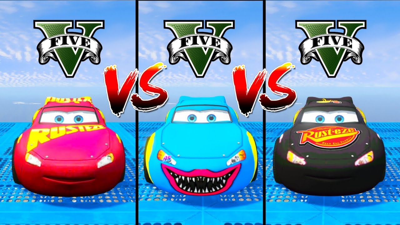 Lightning McQueen Racing Center Vs Black McQueen Vs Huggy wuggy McQueen In GTA 5 Which Is Best?