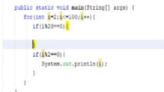 JAVA question explained-how to print even numbers
