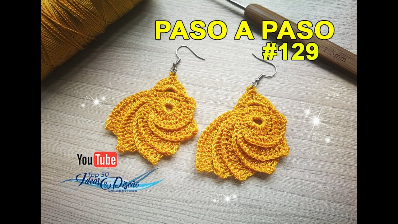 Aretes en crochet espiral 