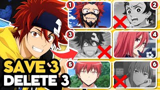 SAVE 3 ✅ and DELETE 3 ❌ ANIME CHARACTERS for each HAIR COLOR 🔥🧑‍🦲 | ANIME QUIZ screenshot 4