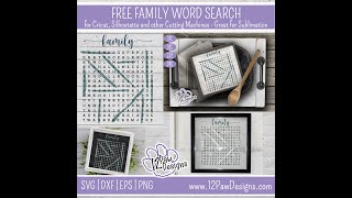 Family Word Search SVG Cut File