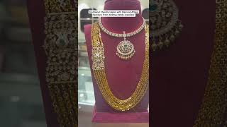 Traditional Chandra Haram with Diamond Attigai Necklace From 'Alekhya Reddy Jewellers'