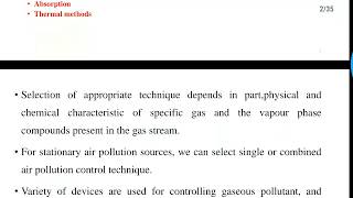CE 374 Air Quality Management Module 6- Gaseous emission control methods Introduction