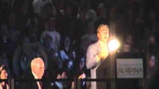 Coach Nick Saban and Football Players at Alabama Homecoming Pep Rally 2011
