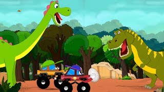 Dinosaurs Cartoons for children with Dino Egg Rescue by Little Red Truck  videos for Kids