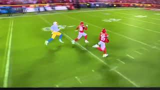 Jaylen Watson pick-6! Justin Herbert Interception touchdown return for 99 yards. Chiefs vs Chargers