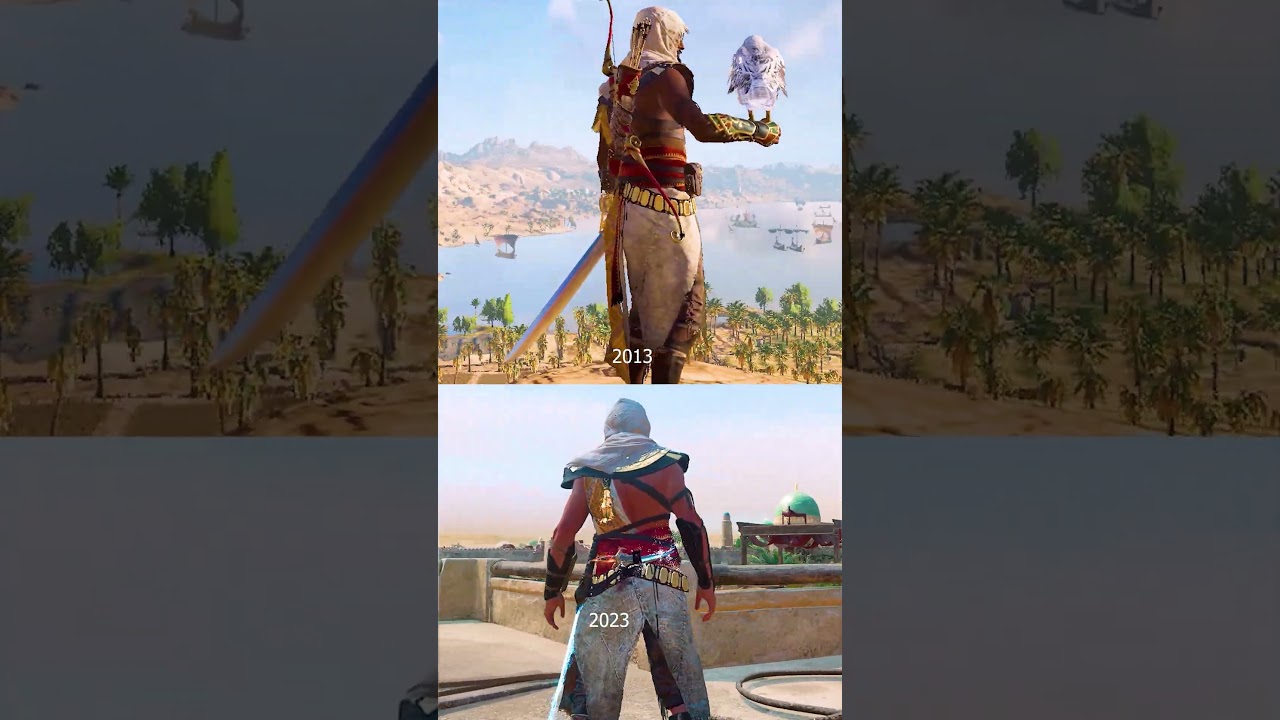 Old And New Bayek Outfit Ac Origins Mirage 
