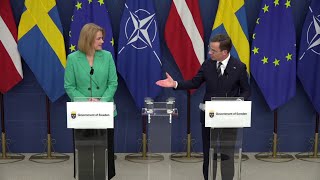 Press conference with Swedish Prime Minister and Prime Minister of Latvia