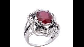 Rarities Ruby, Black Spinel and White Diamond Ring