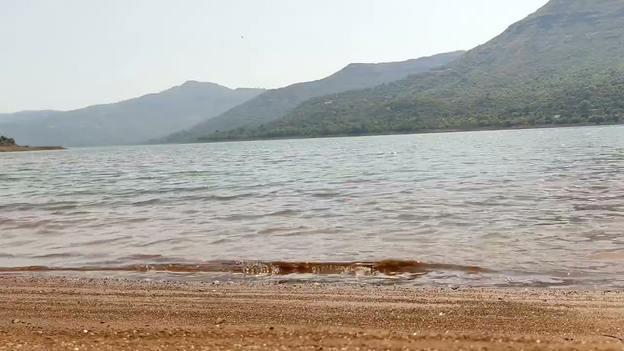 Calm river bank water flow sound for sleep and study