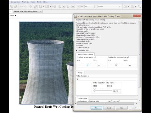 REDS Library: 13. Natural Draft Wet Cooling Tower Matlab/Simulink model