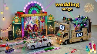 Wedding Stage Mini Dj setup | how to make mini dj setup | with cardboard making dj truck dj light