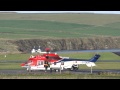 Hard life of Helicopter Pilots, carrying workers to North Sea Oil Platforms, Kirkwall, Orkney