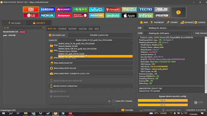 REDMI 13C & POCO C65 FRP UNLOCK TOOL - ONE CLICK SOLUTION