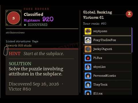 How to get CLASSIFIED (920) in One Stud Place