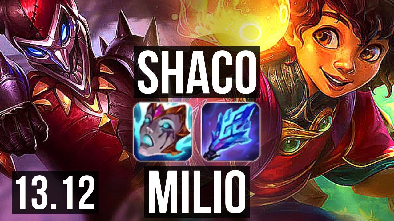 SHACO & Samira vs MILIO & Aphelios (SUP) | 3/0/11, 3.6M mastery, 1000+ games | KR Master | 13.12