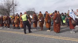 Buddhist monks walk for peace through South Carolina