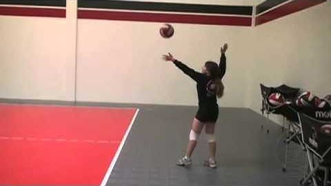 Jessica. 29 MPH float serve in slow motion. California Heat Volleyball Club