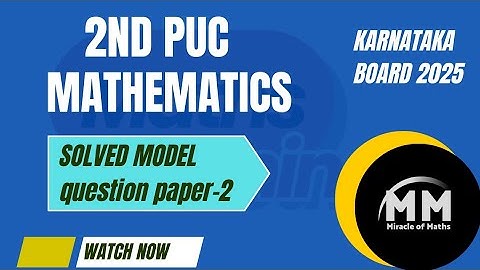 2nd puc Maths model question paper -2 solution #viralvideo #maths #trending
