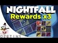 Destiny - Weekly Nightfall x 3 Loot Reward Drops ! - GJALLARHORN FTW!