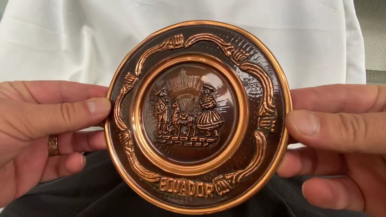 Vintage Copper Tray   Ecuador Souvenir