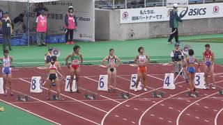 20171007 えひめ国体 少年女子B 100ｍ予選1組