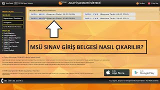 Msü Sinav Gi̇ri̇ş Belgesi̇ Nasil Çikarilir? Görüntülü Anlatim