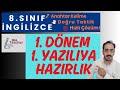8. SINIF İNGİLİZCE 1. DÖNEM 1. YAZILIYA HAZIRLIK | LGS ENGLISH