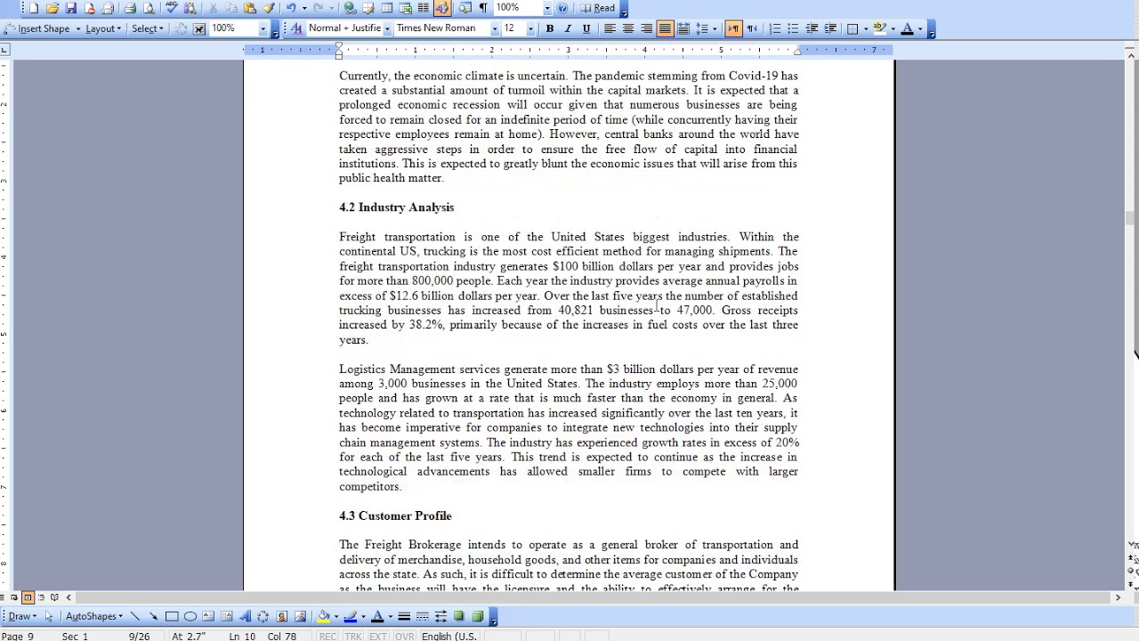 New Freight Brokerage Business Plan