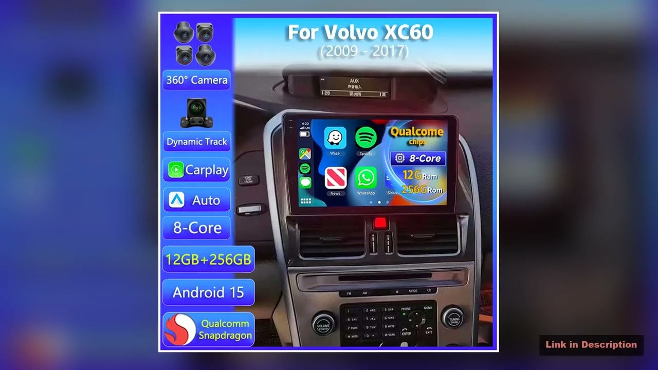 Android 15 Carplay Auto For Volvo XC60 2009 2017 Car Radio GPS Navigation Stereo 2K Screen