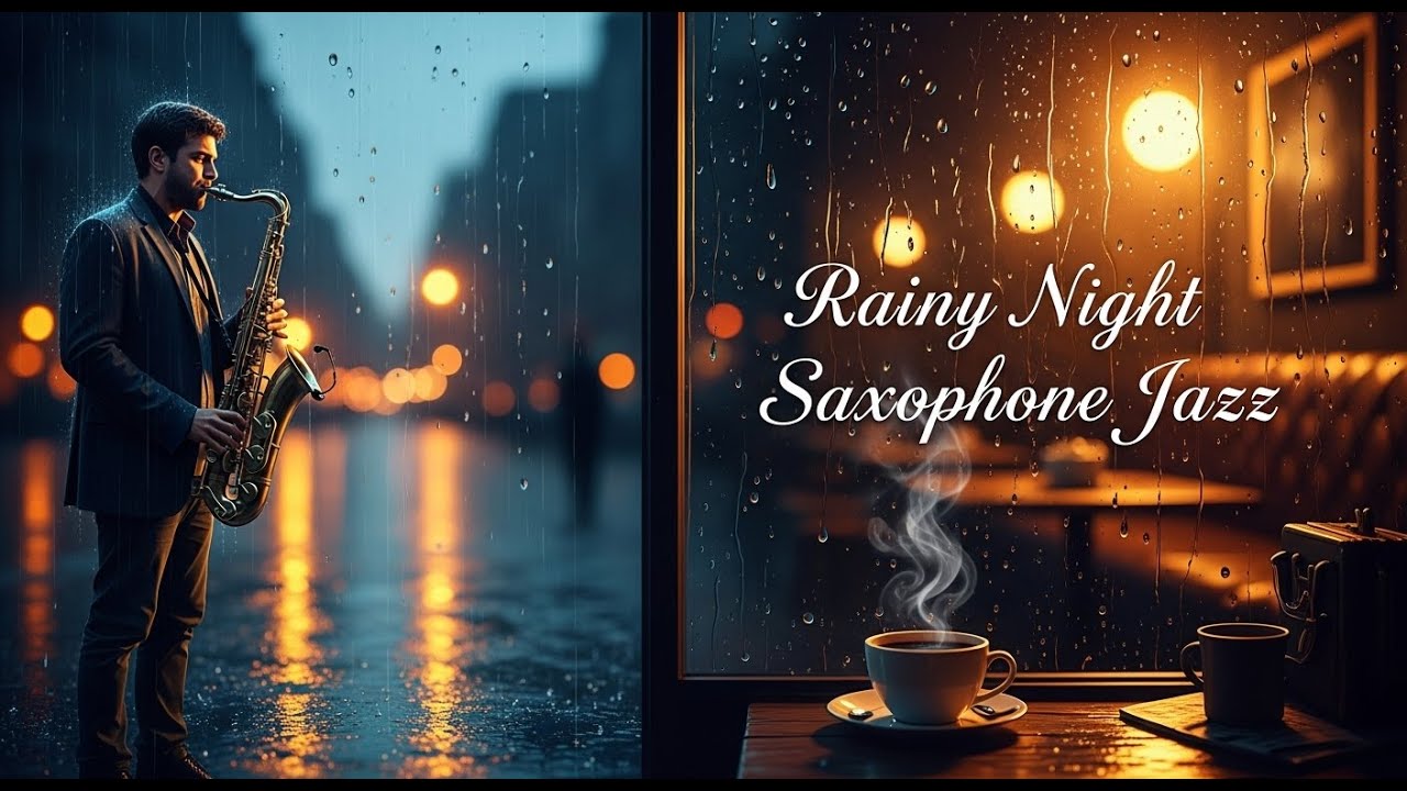 Sweet Rainy Night Saxophone 🌧 Relaxing Instrumental & Rain Sounds for Sleep & Study