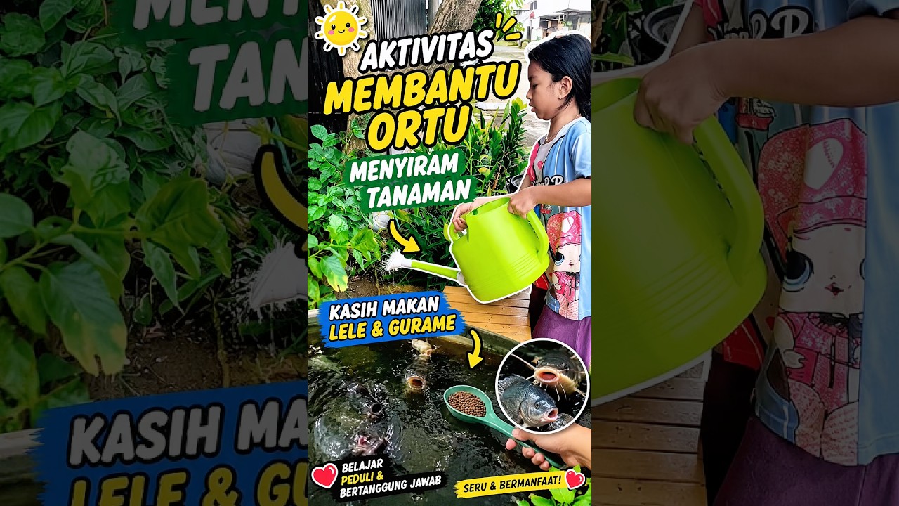 Bocil bantu ortu siram tanaman,kasih makan lele dan gurame #shorts #aktivitasanak #kulawargibaraya