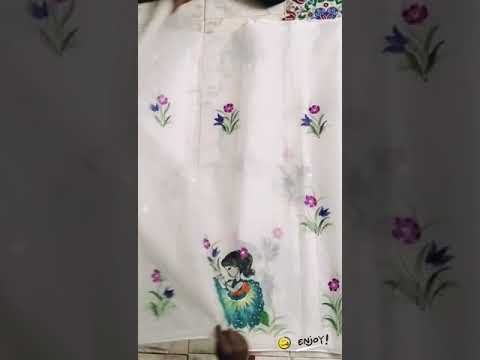 white cotten saree dolls acrylic paintings