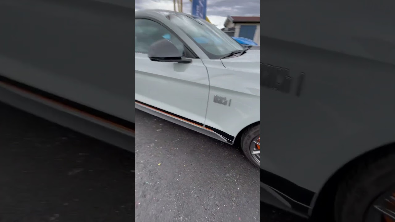 Beautiful mint green and Orange Mustang on a car show! 🥵🥵🥵 