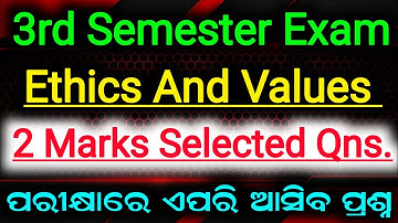 3rd Semester Ethics And Values | 2 Marks Selected Question | Semester 3 Ethics And Values | Ethics