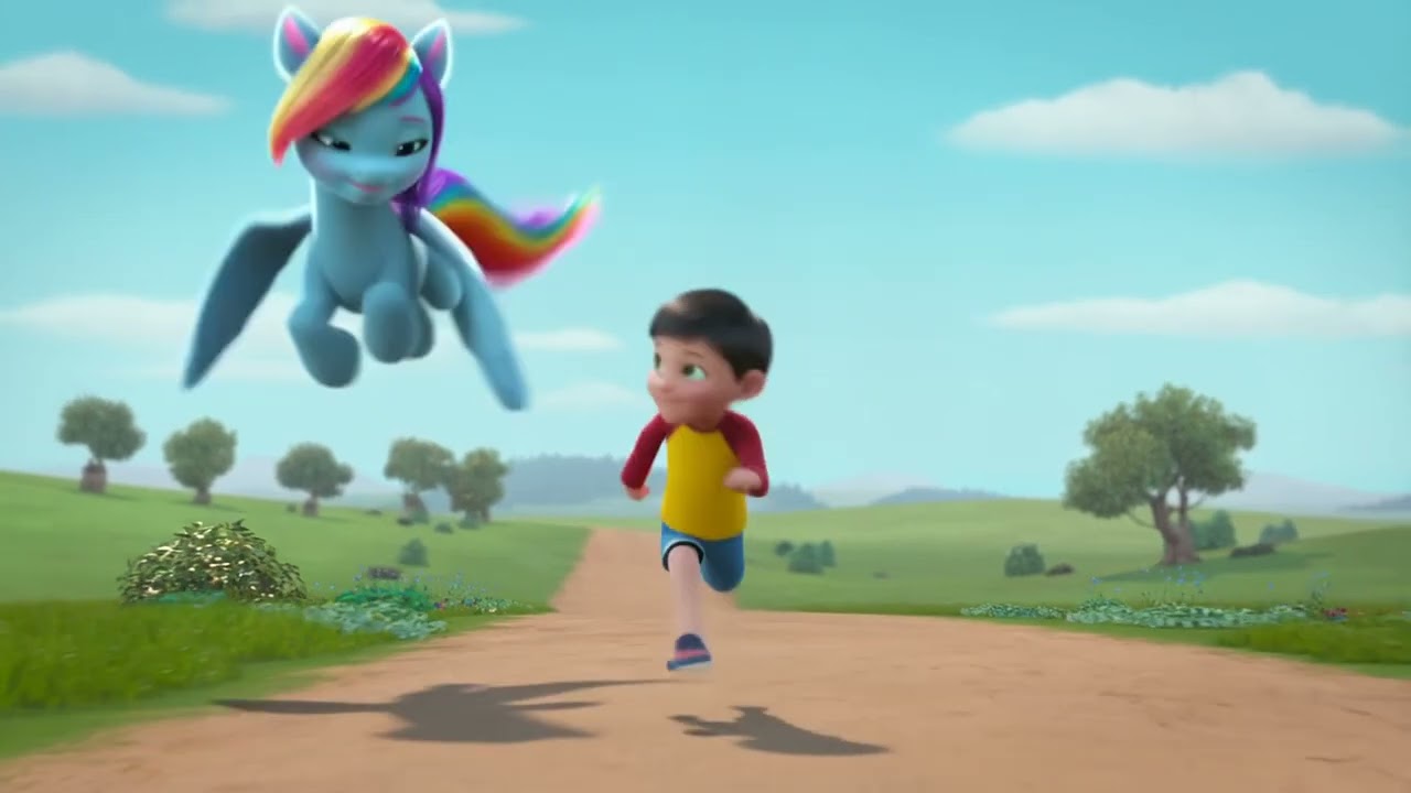 G5 Rainbow Dash And Kid Running And Flying Together [AI Video]